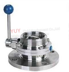 Sanitary Stainless Steel Flanged Threaded Butterfly Valve