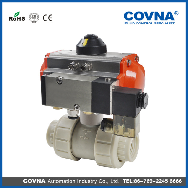 Polypropylene Union Pneumatic Ball Valve for Strong Acid and Strong Base