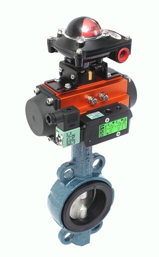 Pneumatic Wafer Butterfly Valve Without Pin