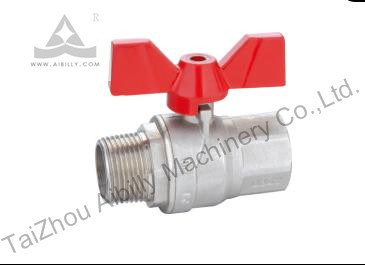 Female to Male Brass Gas Ball Valve with Butterfly Handle
