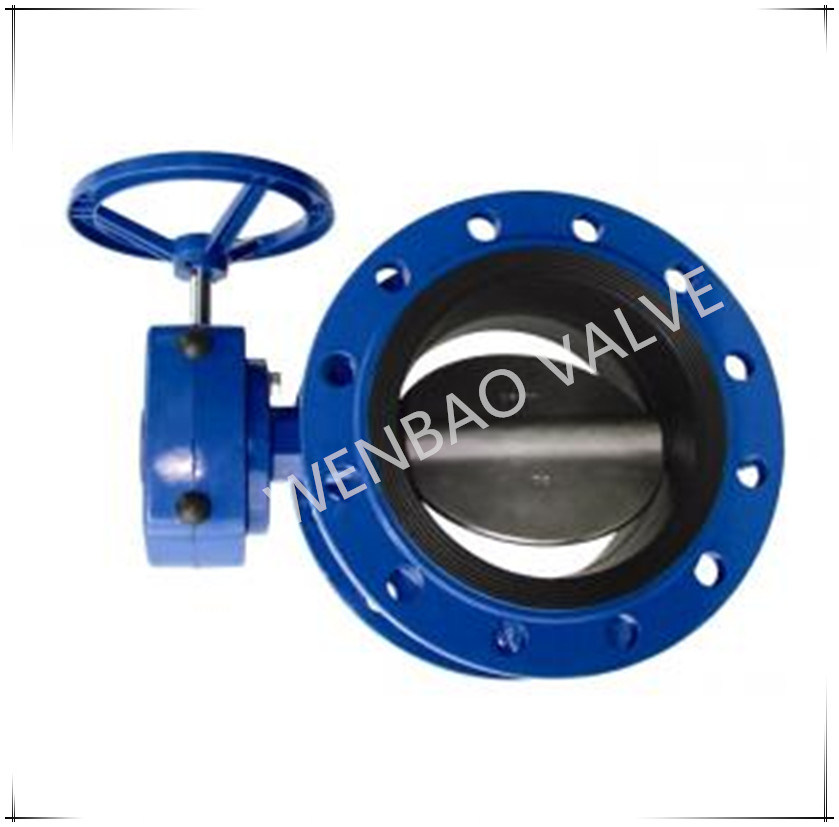 Ductile Iron Body and Disc Double Flange Butterfly Valve
