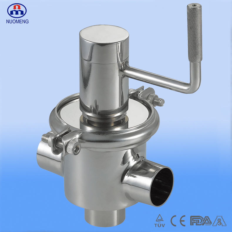 Sanitary Stainless Steel Manual Welded Stop Valve with Three Pipeline Connector (DIN-No. RJ1002)