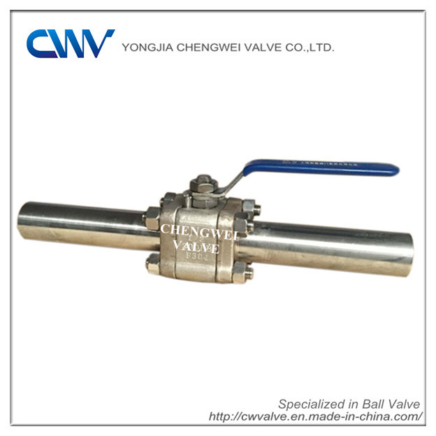 3PCS Forged Steel Ball Valve with Extended Pipe