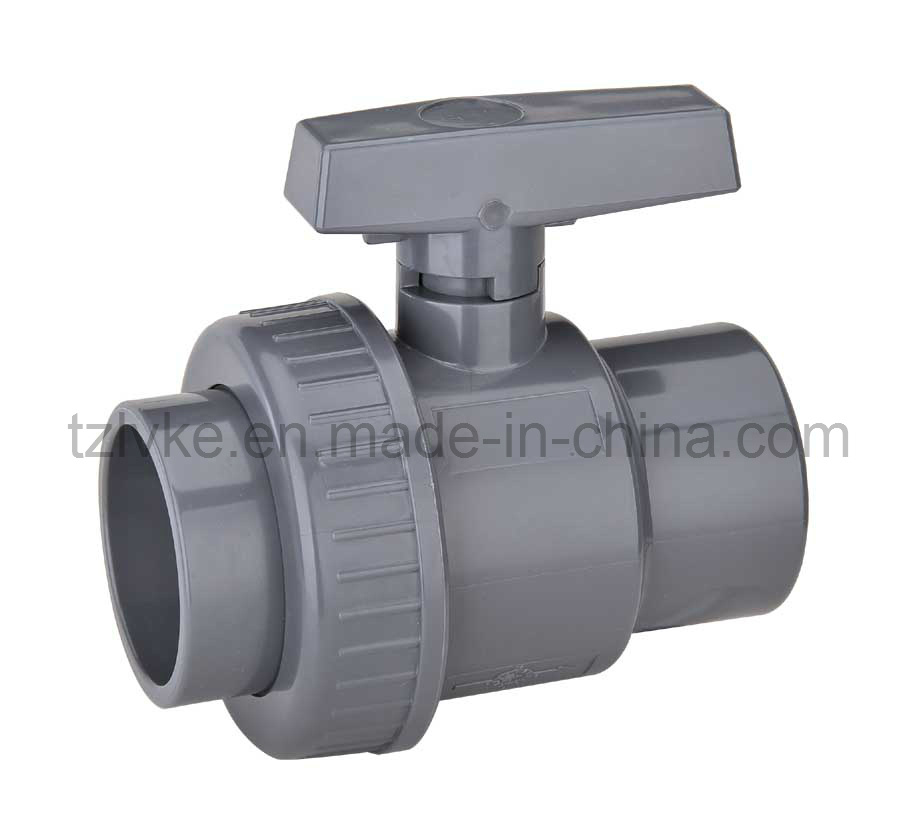PVC Single Union Ball Valve for Pool Swimming with ISO9001 (ANSI, DIN, BS, JIS, CNS)