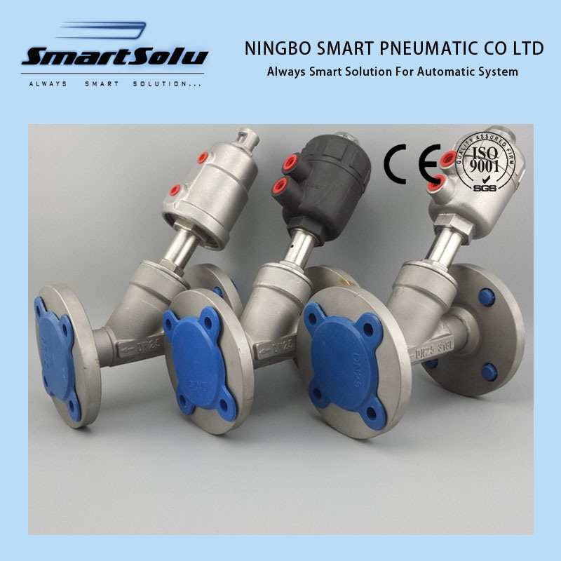 Smart Normally Closed Flange Pneumatic Angle Seat Valve