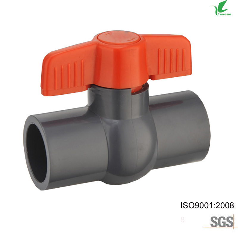 Plastic PVC Compact Ball Valve Butterfly Handle