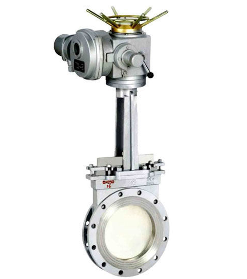 Stainless Steel Electric Motorized Double Flange Knife Gate Valve