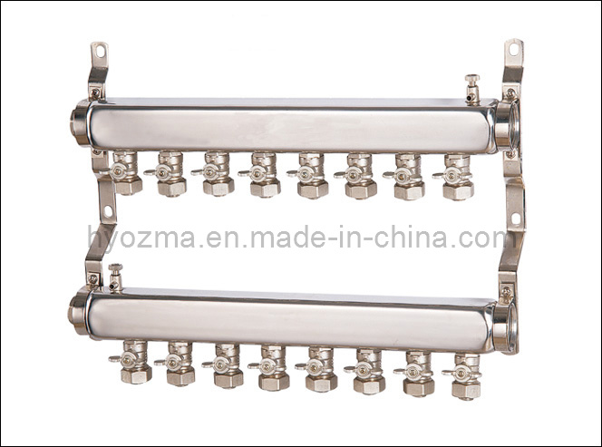 8-Branch Stainless Steel Manifold Set for Floor Heating System