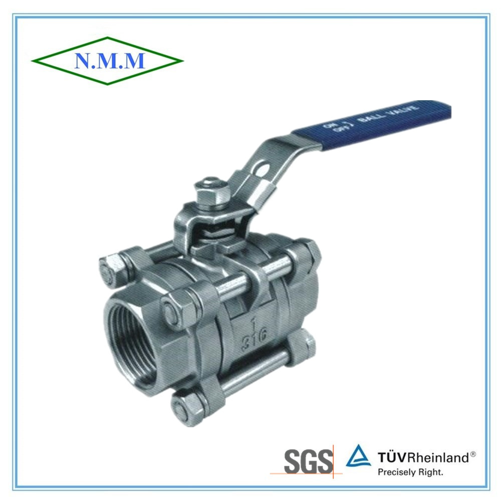 Stainless Steel Full Bore Threaded End 3PC Ball Valve in 1000wog