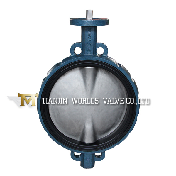 Pn10/16 Ductile Iron Bare Shaft Rubber Resilient Seat Wafer Butterfly Valve (D371X-10/16)