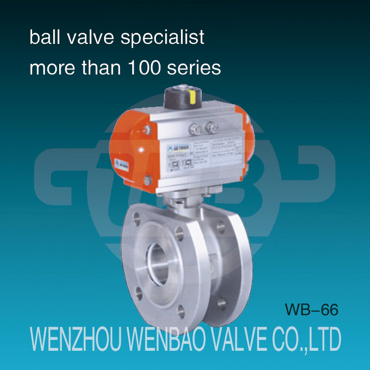 Pneumatic Actuated Italy Type Wafer Stainless Steel CF8 Ball Valve