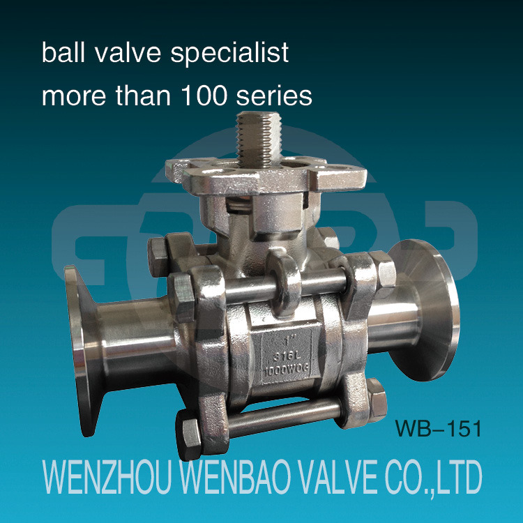 Three Piece Quick Connect Stainless Steel Sanitary Ball Valve