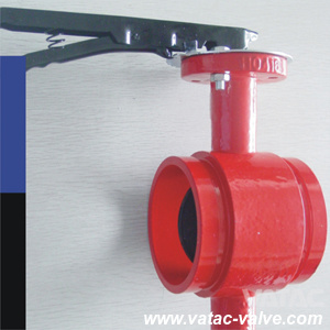 Lever Operator Cast Steel Grooved Clamp Butterfly Valve