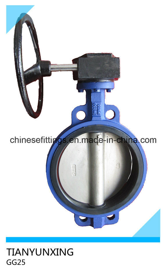 API DIN Manual Operation Wafer Ductile Iron Butterfly Valve