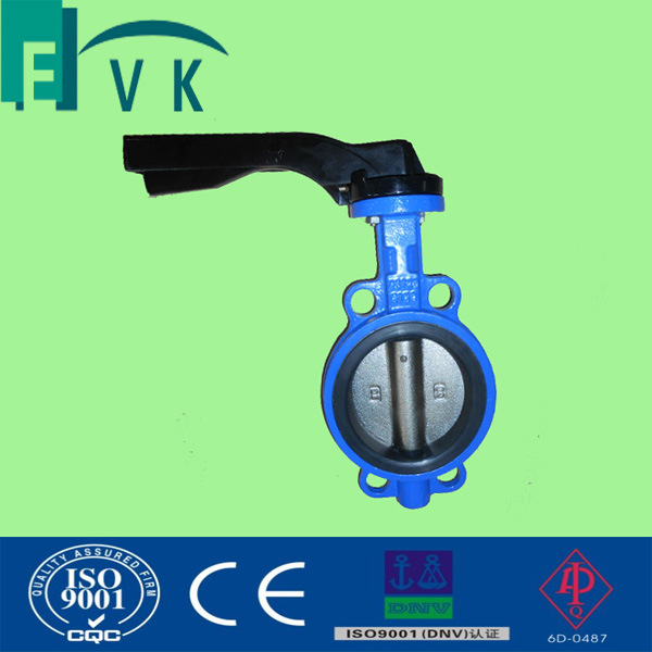 DIN Cast Iron or Ductile Iron Soft Seal Wafer Butterfly Valve