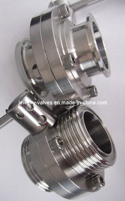 Sanitary Manual Butterfly Valve (Welding/Clamped/Threaded End)