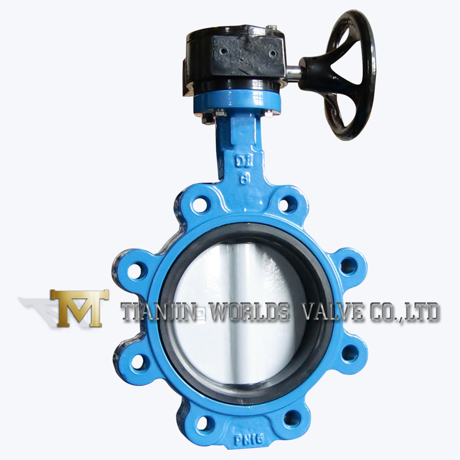 Worm Gear Nylon Coated Disc Rubber Seat Lug Butterfly Valve