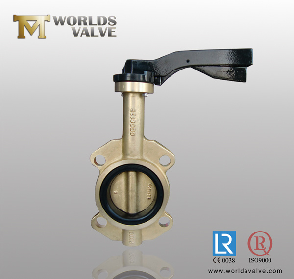 Aluminum Bronze Wafer Butterfly Valve with Handle