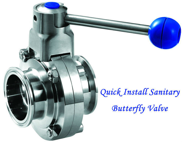 Quickly Installed Sanitary Butterfly Valve, Sanitary Clamp Butterfly Valve