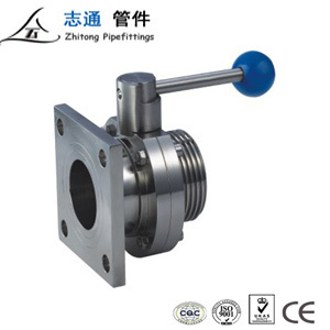 Sanitary Stainless Steel Thread/Flange Butterfly Valve