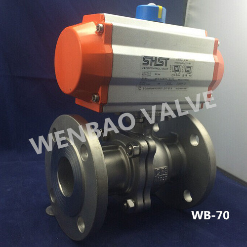 Stainless Steel Flanged Ball Valve with Pneumatic Actuator