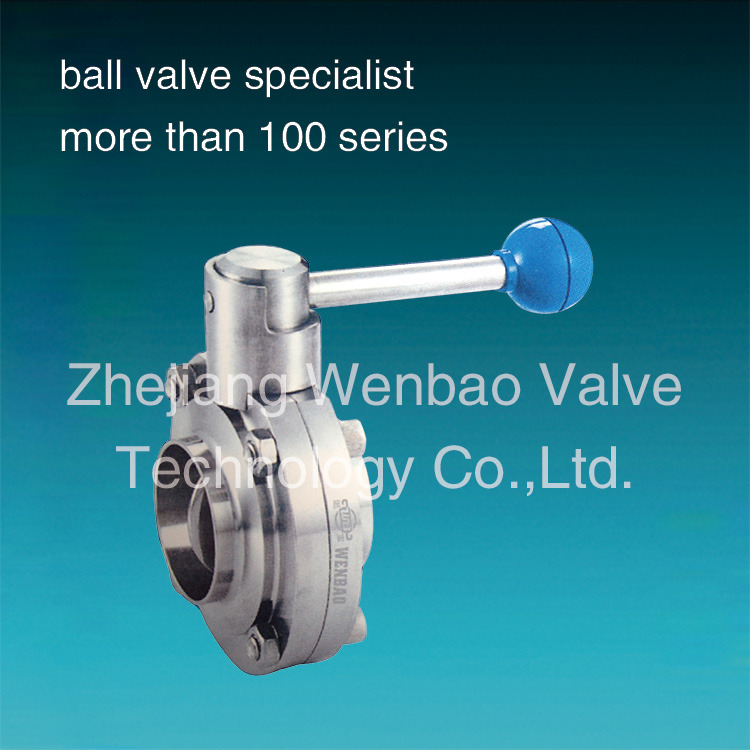 304/316L Sanitary Stainless Steel Welded Butterfly Valve