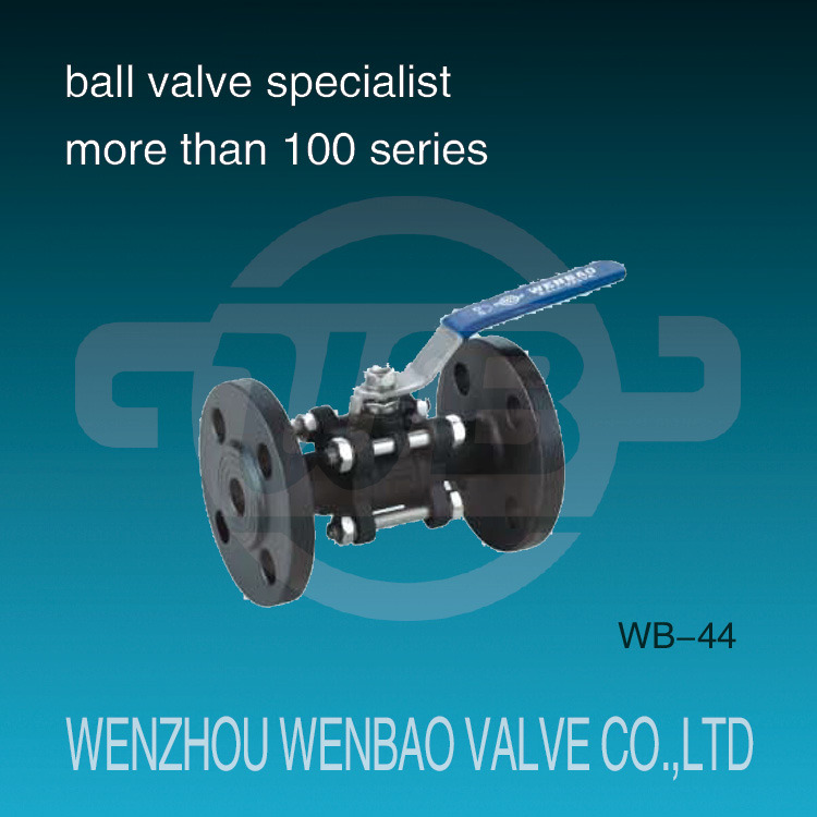 Three Piece Carbon Steel A216-Wcb Flanged Ball Valve Pn16