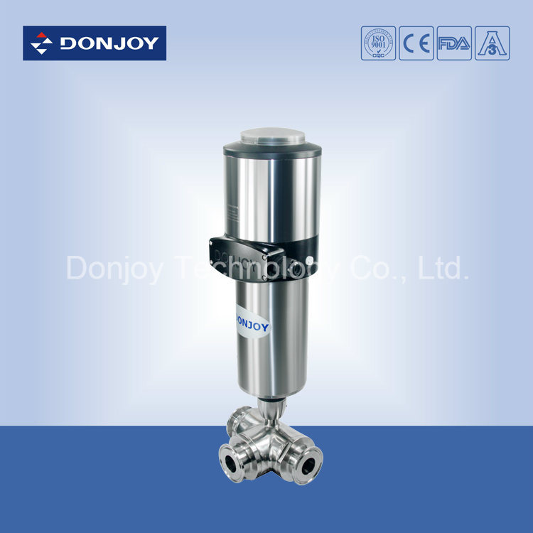 Pneumatic Three-Way Ball Valve for Food Industry