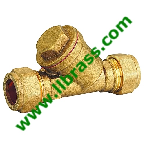 Brass Strainer Valve with Compression Ends