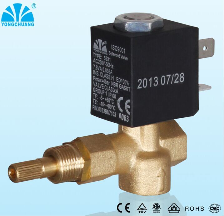 Brass Small Home Appliance Solenoid Valve Flowrate Adjustable (5531-04)