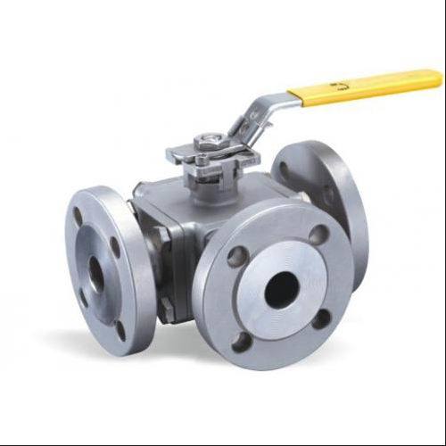 Stainless Steel Flanged 3 Way T Port Ball Valve