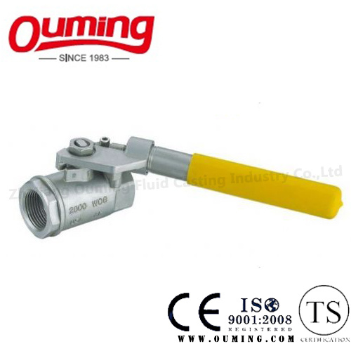 2PC Stainless Steel Threaded Ball Valve with Spring Handle