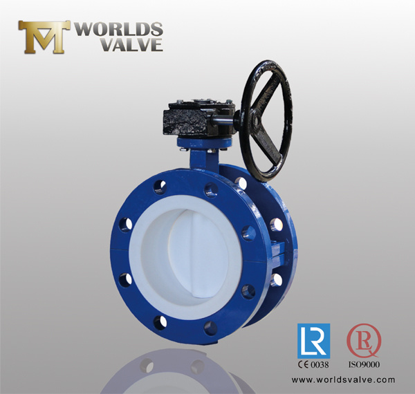 Rubber/PTFE Seated Double Flanged Butterfly Valve with CE&ISO (D341X-10/16)