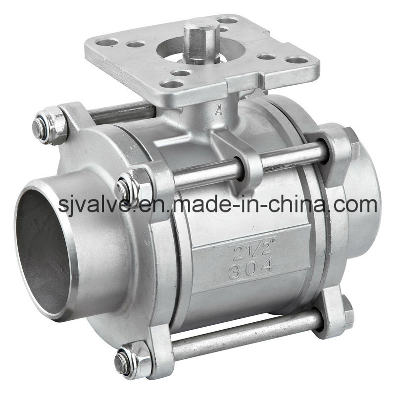 CF8 3 Piece Butt Weld Ball Valve with ISO 5211