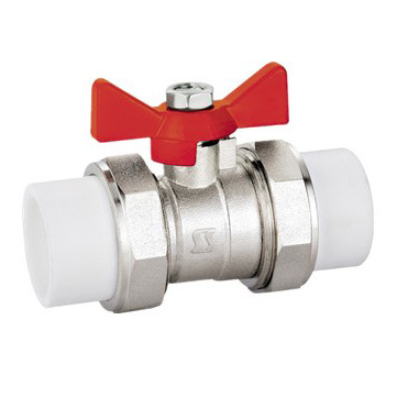 PP-R Copper Ball Valve -Butterfly Double-head Type (SS3030)