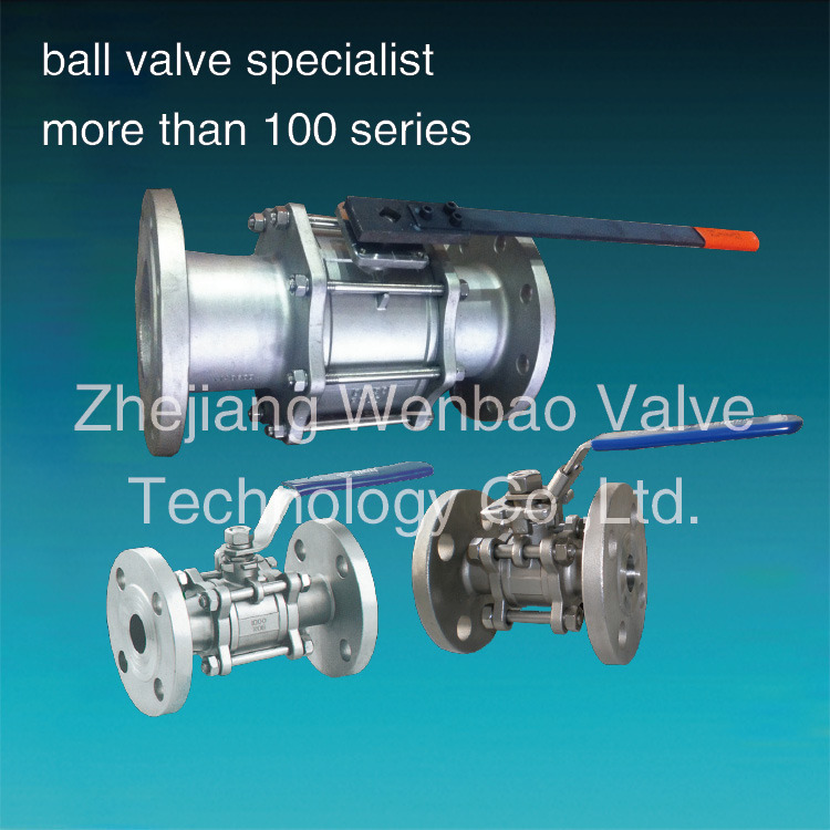 Flanged 3PC Ball Valve CF8m 1000wog DIN 3202-F1 Flanged Ball Valve Pn40