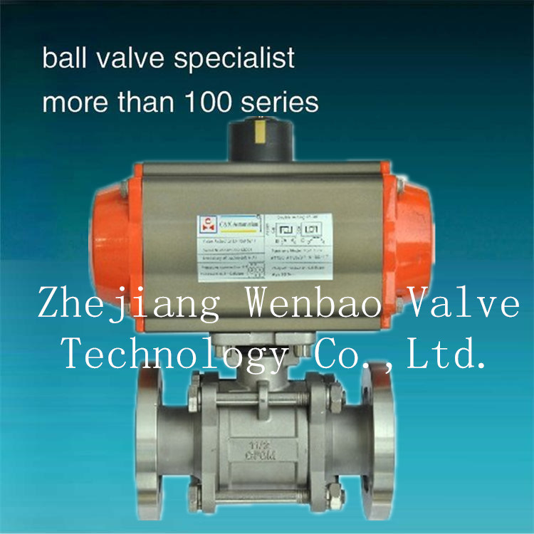 Hot Sale Flanged 3-PC Pneumatic Actuated Vacuum Ball Valve