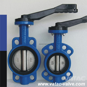 Cast Steel Wcb/Lcb/CF8/CF3 Lever Wafer Butterfly Valve