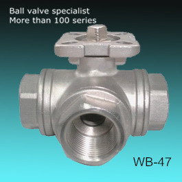 L Port 3-Way Ball Valve with ISO5211 Top Flange