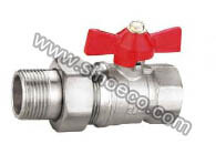 Nickel Plating Reduced Male Butterfly Forged Brass Ball Valve