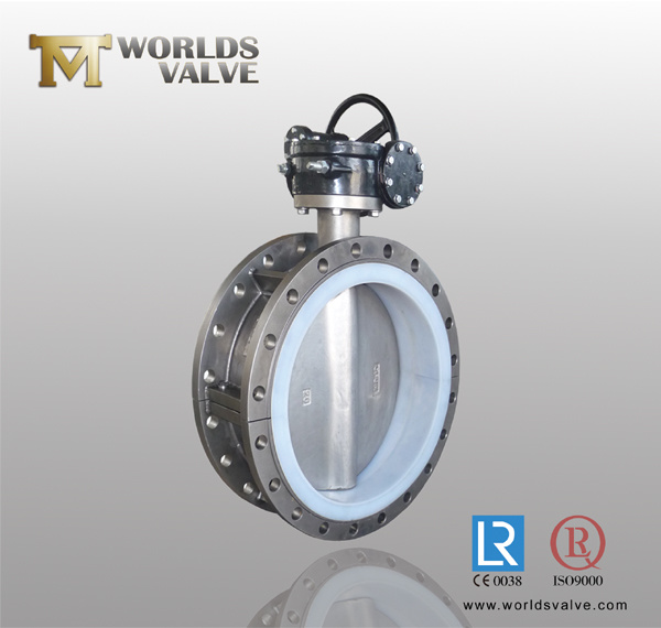 PTFE Liner Double Flange Butterfly Valve