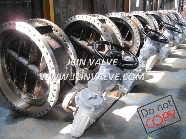 DIN Double Flanged Butterfly Valve with Manual Gearbox Pn25