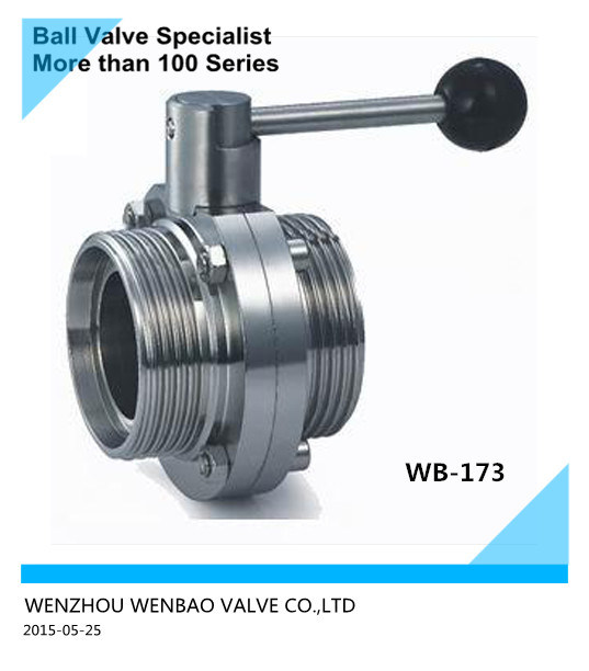 Male Threaded Manual Type Ss Sanitary Butterfly Valve