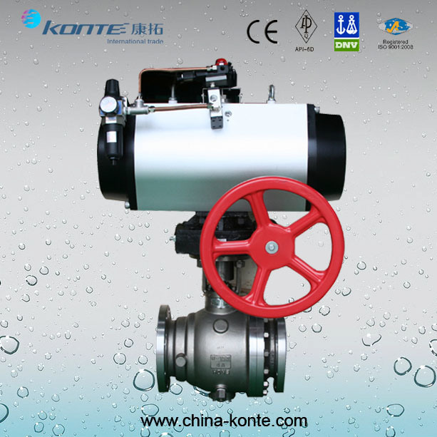 Side Entry 2PC Trunnion Ball Valve Pneumatic Operated