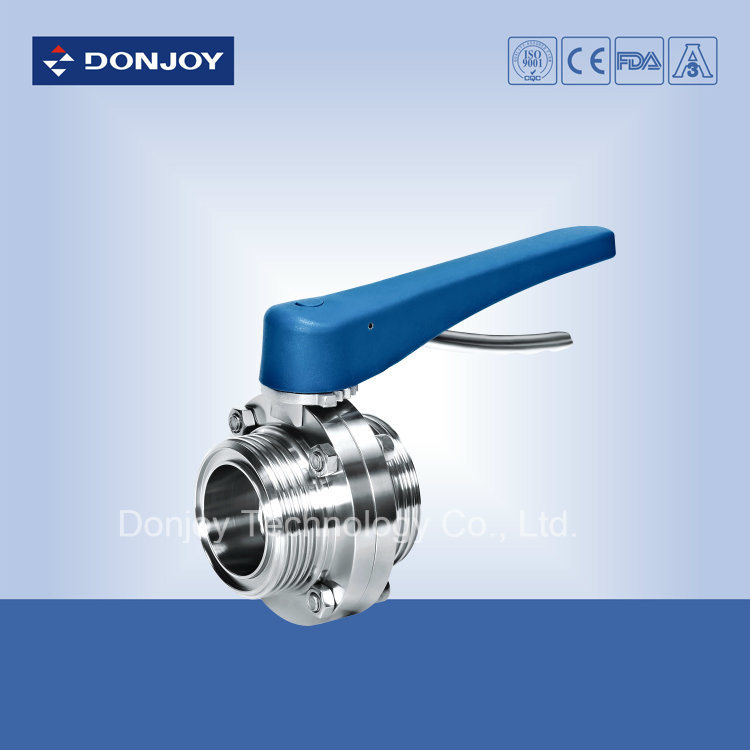 Threaded Sanitary Multipositon Handle Butterfly Valve