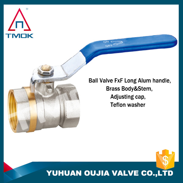 1/2 Inch High Pressure PTFE Full Port and Nipple Lockable Cock Valve Hydraulic One Way Brass Ball Valve