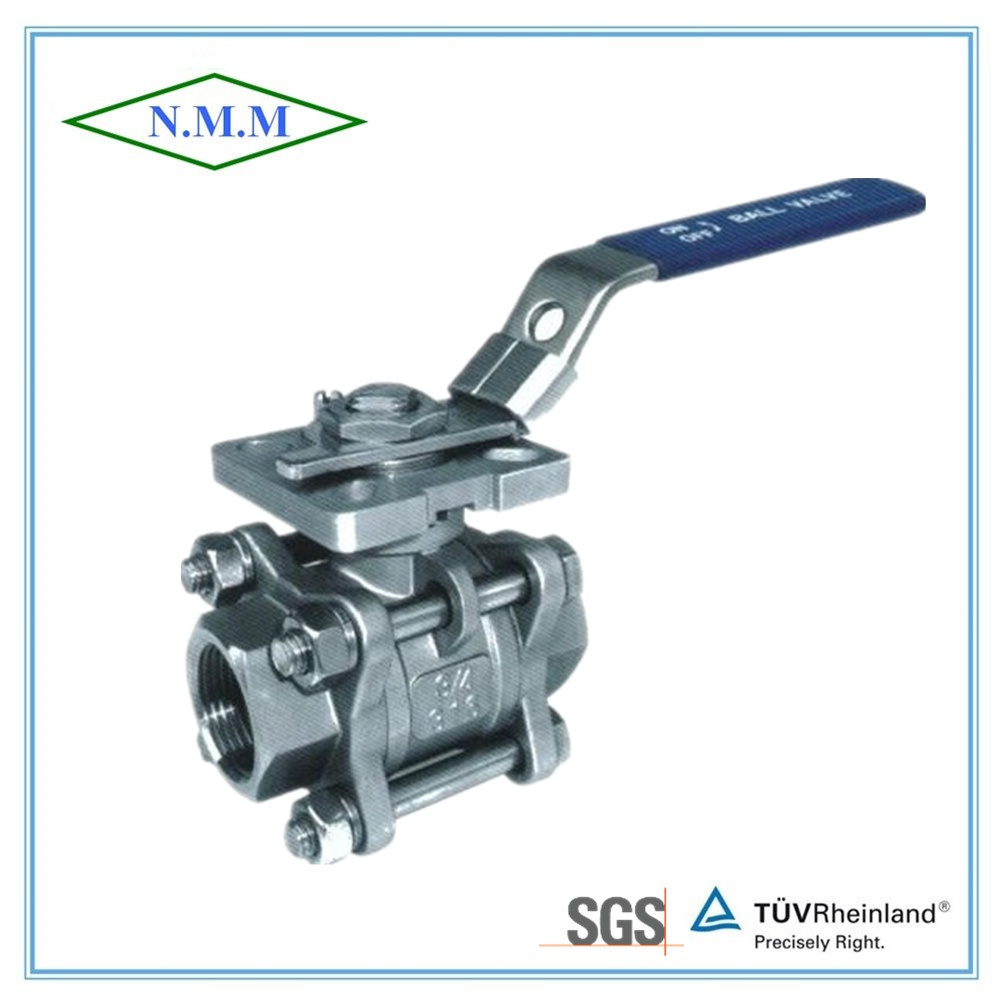 Full Bore Threaded End 1000wog 3PC Ball Valve with Mounting Pad