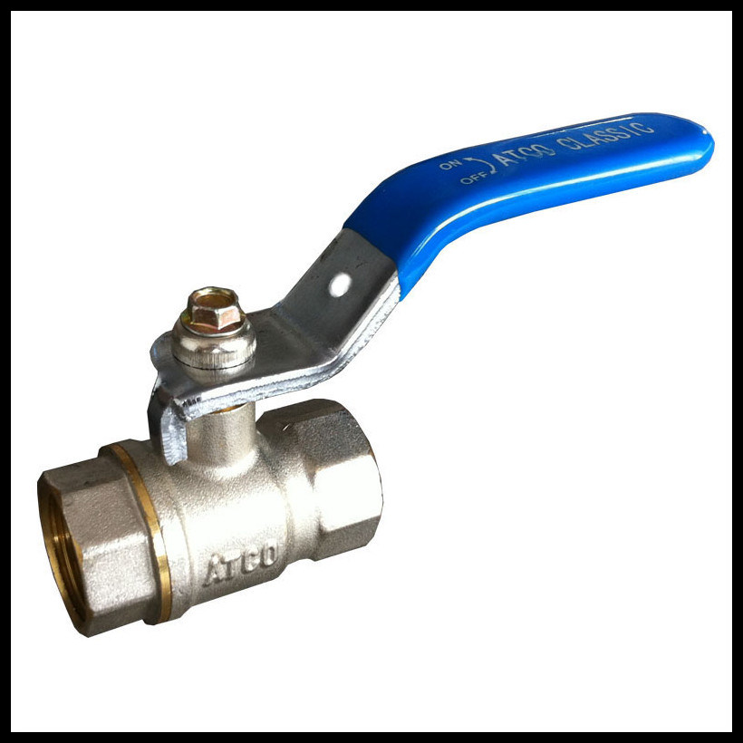Nickel Plated Brass Ball Valve with Lever Handle
