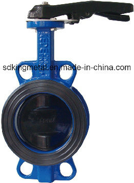 a Type Wafer Ductile Iron Handle Butterfly Valve