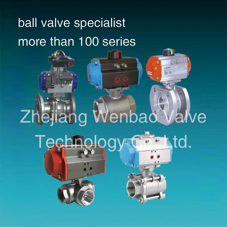 Stainless Steel Pneumatic Ball Valve Pneumatic Actuator Ball Valve CF8m 1000 Wog